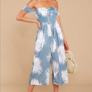 RedDress Nothing About It Blue Tropical Jumpsuit